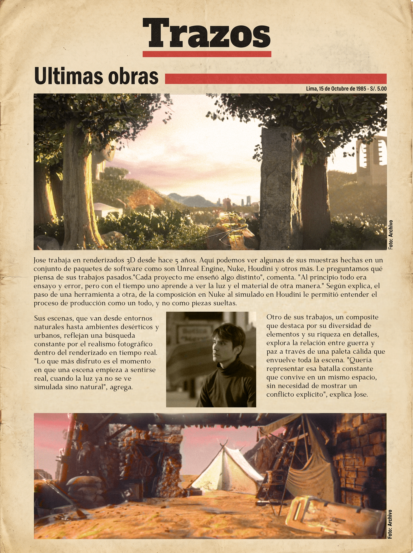 Trazos newspaper front page